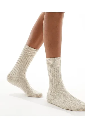 Birkenstock Birkenstoc Slub cotton womens socks in beige