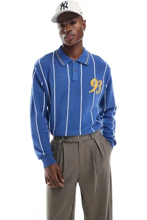Cotton On Cotton On long sleeve rugby polo knit in stripe