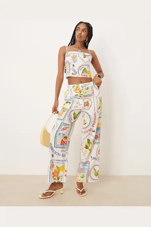 Forever New Trouser co-ord in postcard print