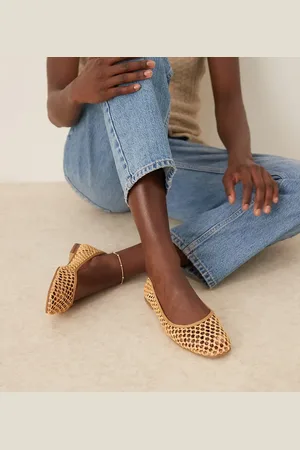 ASOS Wide Fit Lagoon ballet in natural weave