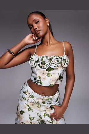 ASOS Co-ord jacquard 3D floral top in floral print