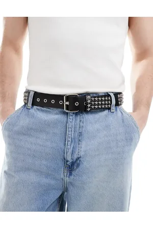 ASOS Star silver studded belt in faux leather