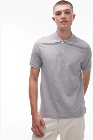 ARKET Pique jersey short sleeve polo shirt in melange