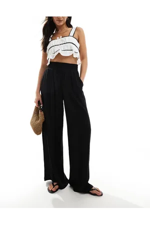 VERO MODA High waisted floaty wide leg trousers in