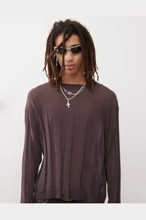 COLLUSION Knitted oversized jumper in brown