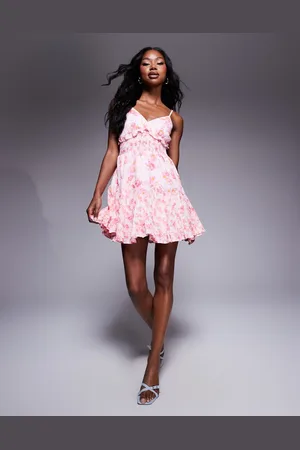 River Island Floral ditsy mini beach dress in light