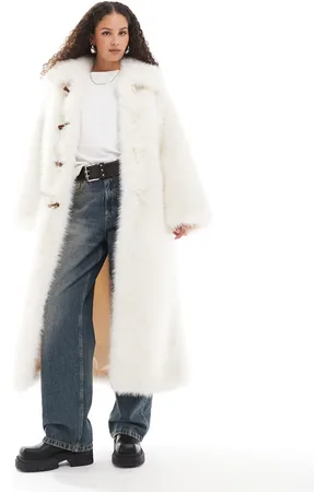 Urban Code Monster faux fur maxi coat in cream