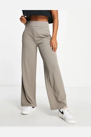 JDY Wide leg tailored trousers in mushroom
