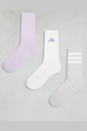 adidas Adidas Training crew socks in grey white lilac 3 pack