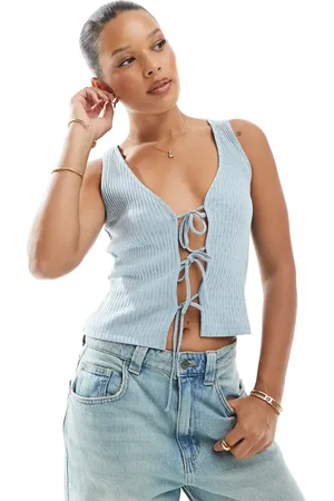 New Look Tie front jersey vest in