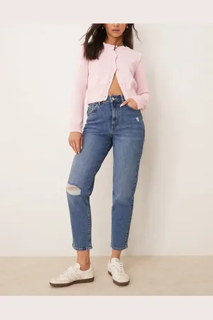 New Look Ripped mom jean in dark wash