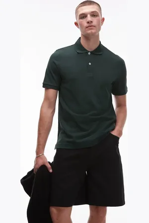 ARKET Pique jersey short sleeve polo shirt in dark