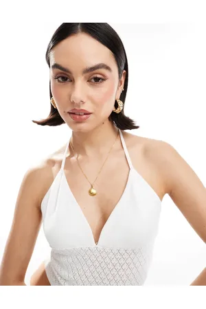 4th & Reckless Knitted halterneck tie back beach cami top co-ord in