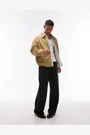 Topman Twill harrington jacket in stone