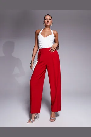 ASOS Tailored corset cocoon trousers co-ord in red