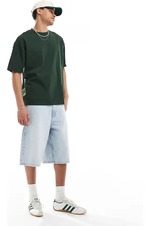 Bershka Baggy denim short in light