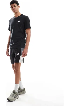 adidas Adidas Training Essentials 3 stripe shorts in and grey block