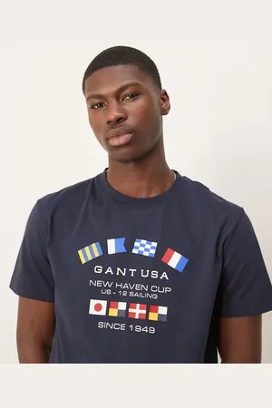 GANT USA flag logo print t-shirt in