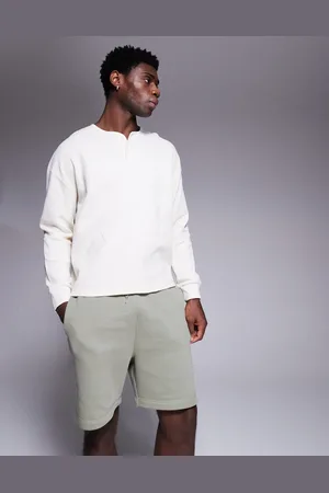 ASOS Essential mid length slim shorts in light khaki