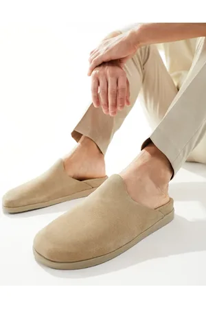 WALK LONDON Breeze Slip On Mules In Stone Suede