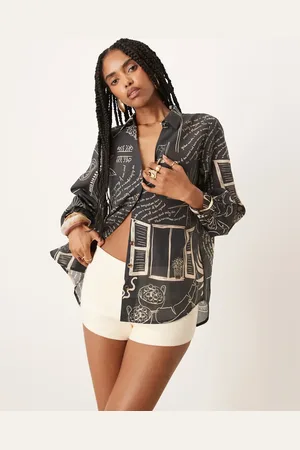 Never Fully Dressed Oversized shirt co-ord in palm print
