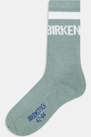 Birkenstock Unisex cotton crew stripe sock in sage