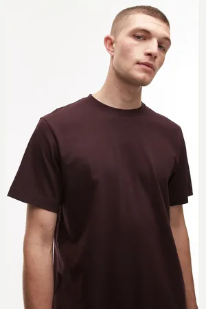 ARKET Heavyweight jersey t-shirt in burgundy