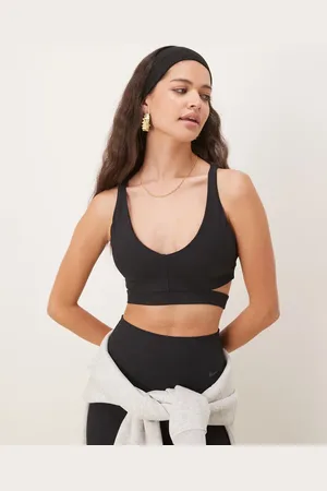 Nike Zenvy Dri-FIT ribbed cut out light support sports bra in
