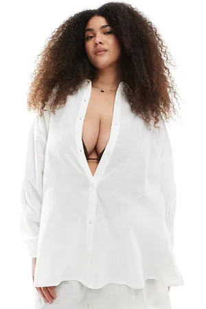 New Look New Look Curve co-ord cotton beach shirt in