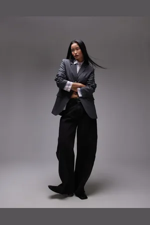 Topshop Co ord single button tailored blazer in charcoal CHARCOAL