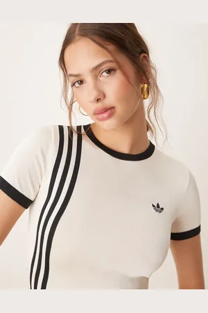 adidas Ballet fine knit t-shirt in cream