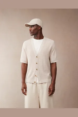 ASOS Oversized boxy fit knitted cardigan in beige