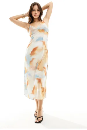 VILA Cowl neck cami maxi dress in abstract dream print