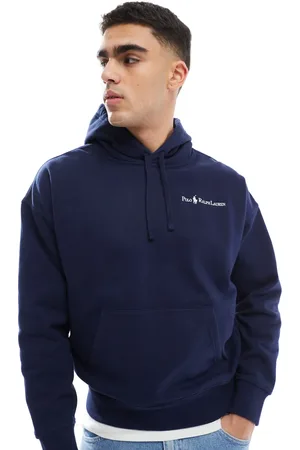 Ralph Lauren Script player logo relaxed oversized heavyweight fleece hoodie in