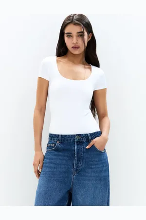 Pull&Bear Polyamide scoop neck short sleeve body in