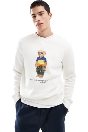 Ralph Lauren Beach bear print fleece sweatshirt in cream