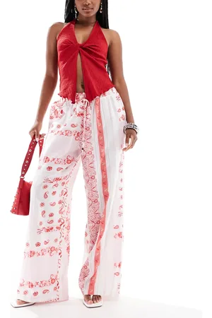 VERO MODA Wide leg resort trouser in bandana print
