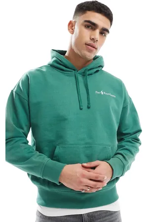 Ralph Lauren Script player logo relaxed oversized heavyweight fleece hoodie in mid