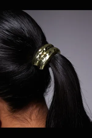 Kaiia Exclusive hammered metal hair tie in