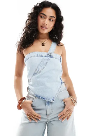 Pull&Bear Reworked denim top in light