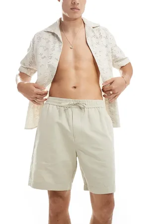 GANT Drawcord cotton linen shorts in beige