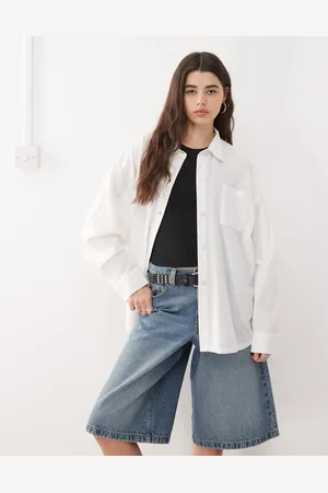 COLLUSION Oversized linen blend shirt in