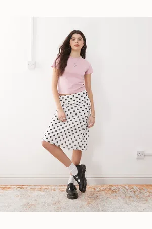 Reclaimed Midi skirt in polka dot print
