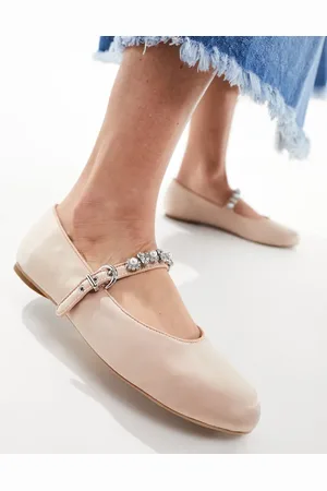 & OTHER STORIES & satin ballet pumps with embellishments in pale