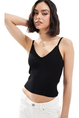 JJXX Knitted ribbed strappy top in