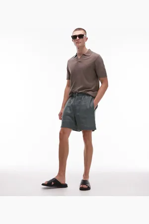 ARKET Linen drawstring shorts in khaki