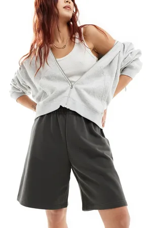 Weekday Jet loose fit longline jersey shorts in washed
