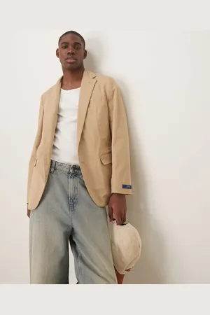 Ralph Lauren Tailored 2 button stretch cotton blazer in tan