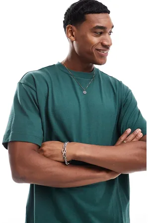 Cotton On Cotton On box fit plain t-shirt in pine needle