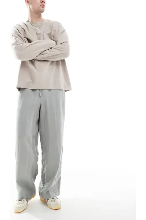 Cotton On Cotton On baggy fit linen trousers in washed military